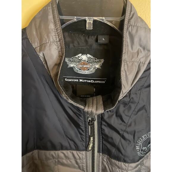 Harley Davidson Genuine Motor Clothes Men's Quilted 2 in 1 Coat /Vest Size Large - Picture 4 of 7